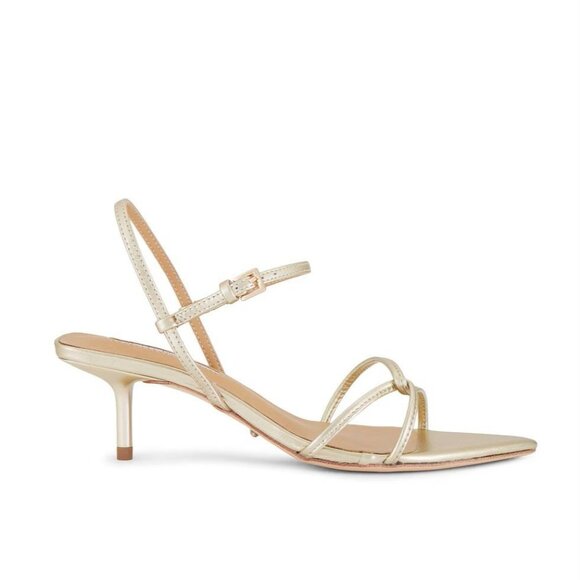 Tony Bianco Florida Sandals in Gold Nappa Metallic Gold 8 Womens Low Heels - Picture 1 of 12